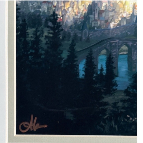 Edge Of Darkness Fan Art Print Signed Role Playing Fantasy Cityscape Magic - Picture 3 of 5